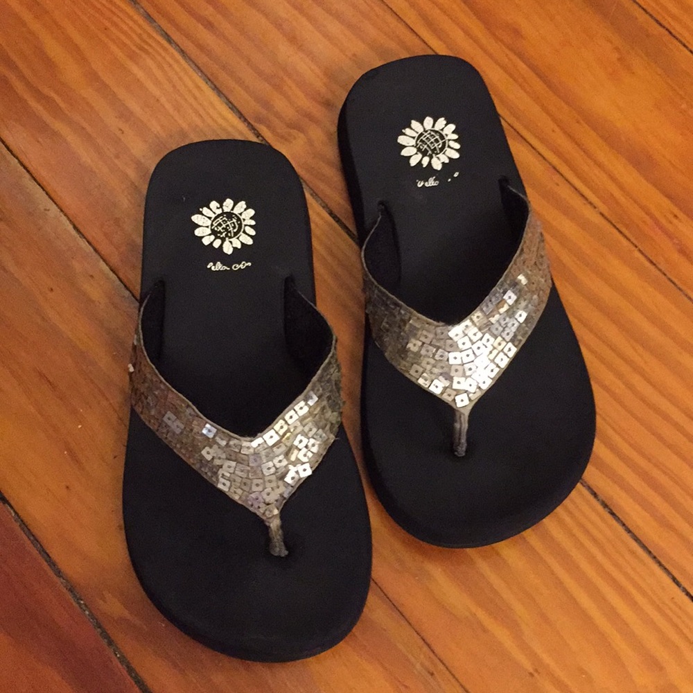 Girls Yellow Box Flip Flops